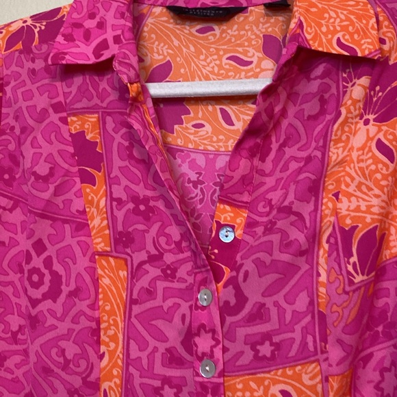 Investment Petites Pink and Orange Floral Blouse - Picture 3 of 4